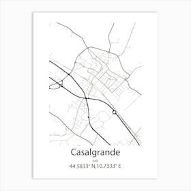 Casalgrande,Italy Minimalist Map Art Print