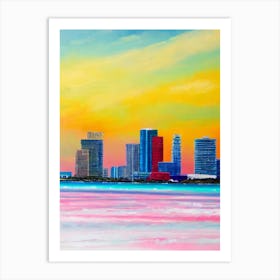Miami Beach, Florida Bright Abstract Art Print