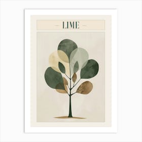 Lime Tree Minimal Japandi Illustration 3 Poster Art Print