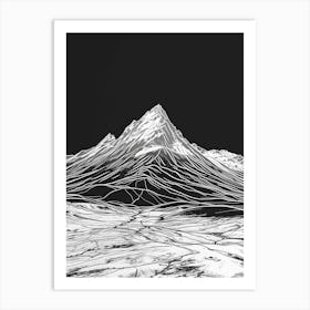 Beinn Mhanach Mountain Line Drawing 6 Art Print