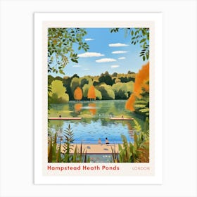 Hampstead Heath Swimming Pond London 1 Swimming Poster Art Print