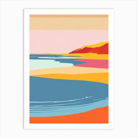 Woolacombe Beach 2 Devon Midcentury Art Print