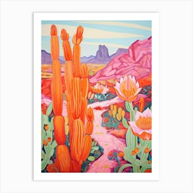 Cactus In The Desert Painting Chamaecereus Silvestrii 1 Art Print