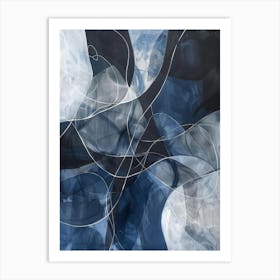 Abstract In Blue And White 2 Art Print