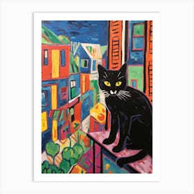 Painting Of A Cat In Urbino Italy 1 Art Print