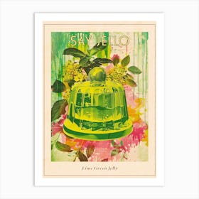 Fruity Lime Green Jelly Retro Collage 3 Poster Art Print