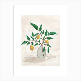 Lemons In A Vase Art Print