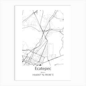 Ecatepec,Mexico Minimalist Map Art Print