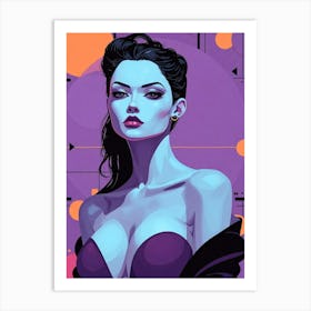 DVivid Purple Women Illutsration Art Print