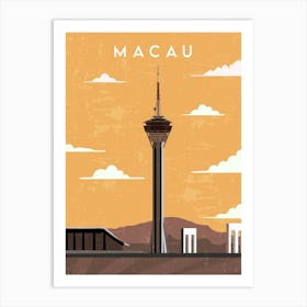 Macau — Retro travel minimalist poster Art Print