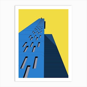 Balfron Tower, Yellow and Blue Art Print