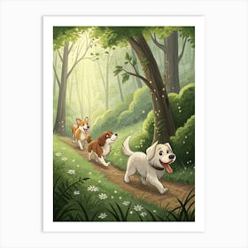 Dogs In The Woods Póster