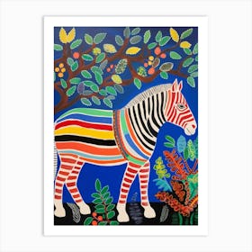 Maximalist Animal Painting Zebra 1 Art Print