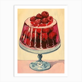 Rasperry Jelly Retro Illustration Art Print