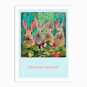 Hopping Around Bunnies Poster 1 Art Print