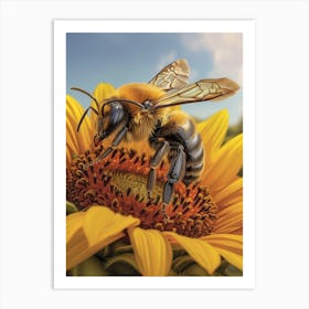 Carpenter Bee Storybook Illustration 7 Art Print