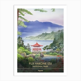 Fuji Hakone Izu National Park Japan Watercolour 1 Art Print