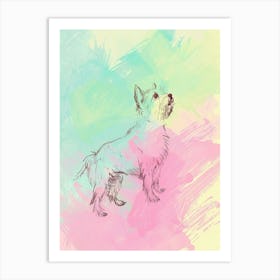 Colourful Glen Of Imaal Terrier Dog Line Illustration 3 Art Print