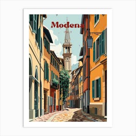 Modena Italy Townview Digital Travel Illustration Art Print