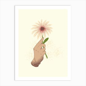 Hand Holding A Flower 2 Art Print
