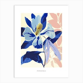 Colourful Flower Illustration Poster Periwinkle 2 Art Print