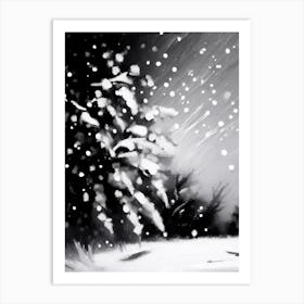 Cold, Snowflakes, Black & White 1 Art Print
