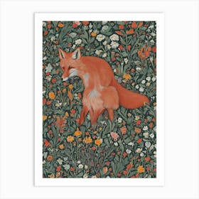 Fox In The Meadow Art Print