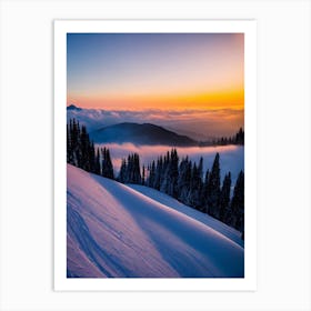 Skiwelt Wilder Kaiser Brixental, Austria Sunrise Skiing Poster Art Print