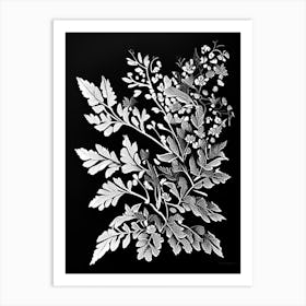 Barberry Leaf Linocut 3 Art Print