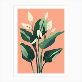 Hosta Plant Minimalist Illustration 8 Art Print