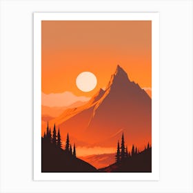 Misty Mountains Vertical Composition In Orange Tone 220 Art Print