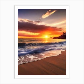 Sunset On The Beach 930 Art Print