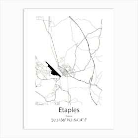 Etaples,France Minimalist Map Art Print