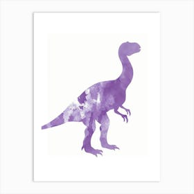 Purple Dinosaur Silhouette Art Print