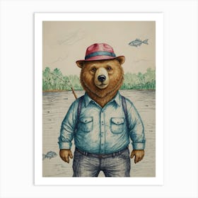 Bear Fishing Art Print