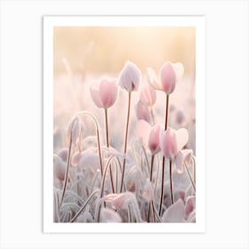 Frosty Botanical Cyclamen 4 Art Print