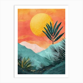 Sunset In The Mountains Art Print