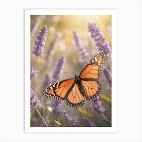 Monarch Butterfly On Lavender Flowers Art Print