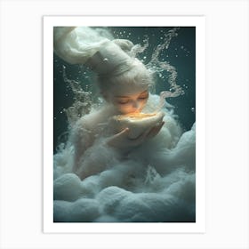 Girl In The Water 3 Art Print