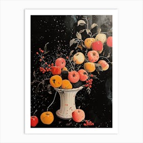 Art Deco Fruit Explosion Art Print