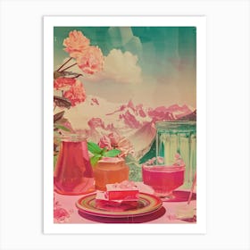 Pink Jelly Retro Collage 4 Art Print