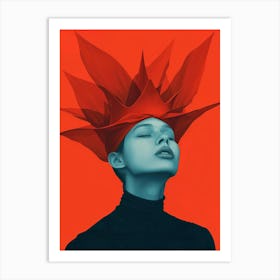 Woman With A Red Hat Art Print