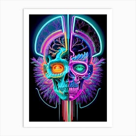 Neon Skull 24 Art Print