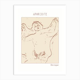 Line Art Minimalist – Aphrodite – Otto Lingner – Classic Painting 1 Art Print