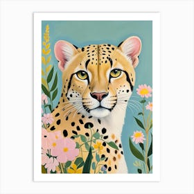 Floral Cheetah Art Print