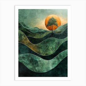 - Lone Tree In A Valley By Julia M Art Print