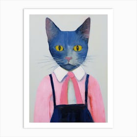 Playful Illustration Of Cat For Kids Room 3 Art Print