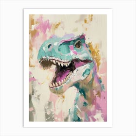 Rawrsome Dinosaur Lilac Portrait Art Print