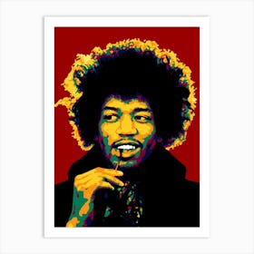 Jimi Hendrix Colorful Pop Art Art Print