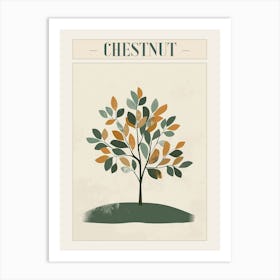 Chestnut Tree Minimal Japandi Illustration 1 Poster Art Print